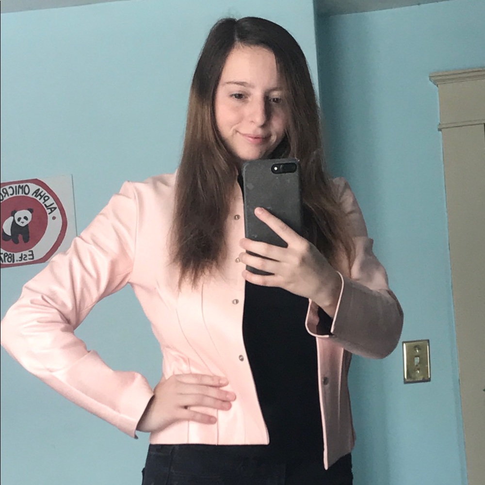 VINTAGE Real Leather Pink Jacket